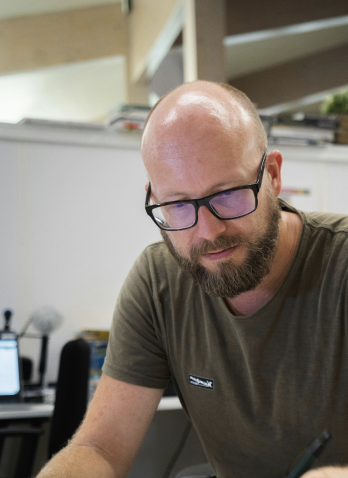 Freelance developer at work